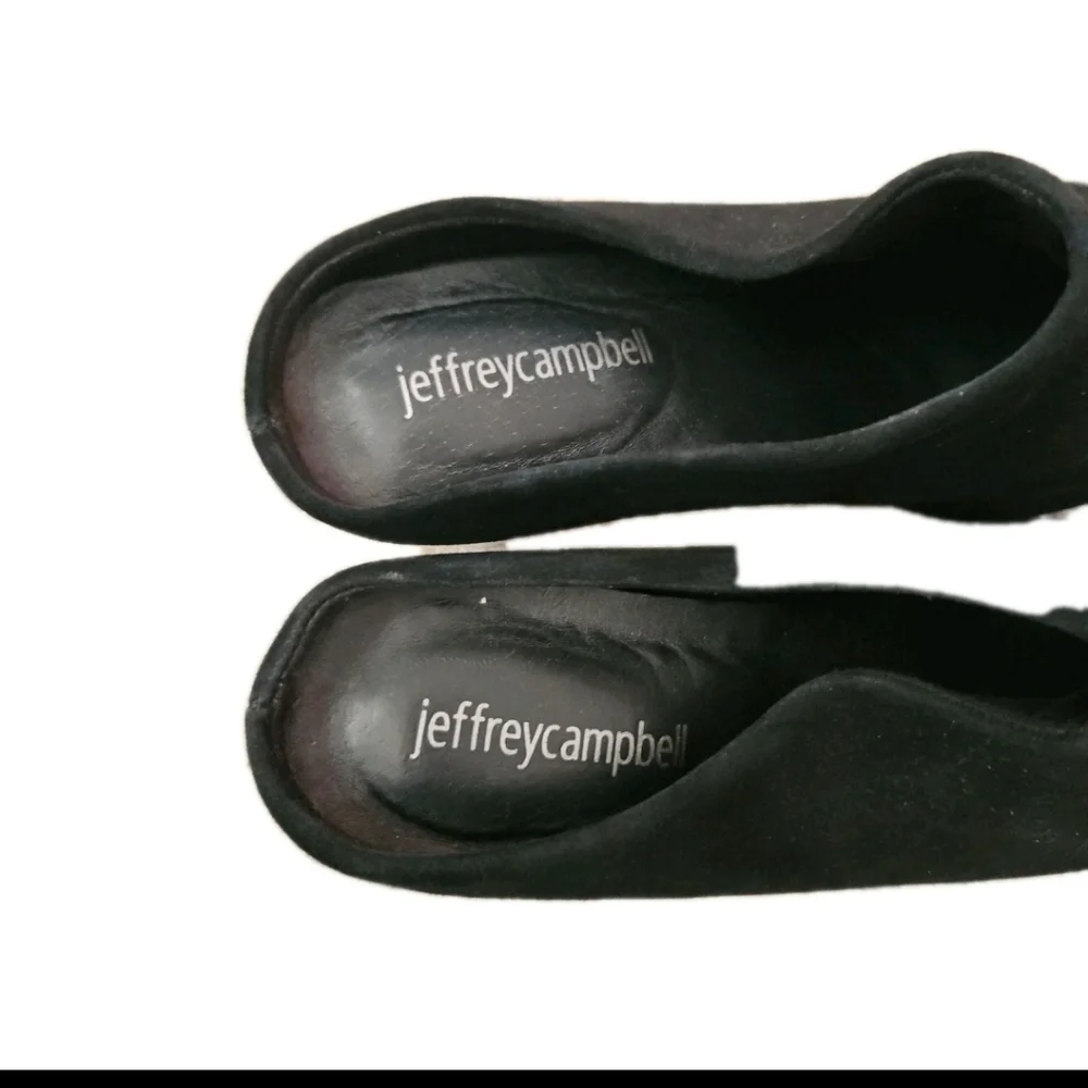 Jeffrey Campbell Womens Suede Black Yucca Slip On Wood Block Mule 7.5 - Picture 9 of 10